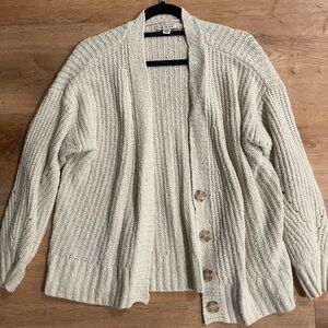 American Eagle Outfitters Cream Button-Up Cardigan